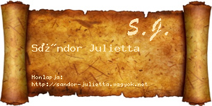 Sándor Julietta névjegykártya
