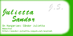 julietta sandor business card